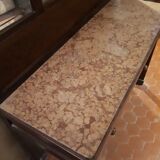 Wooden dressing table Courbet marquetry chevrons art deco Austrian