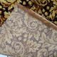 1960s German acrylic runner with gold and brown foliate 2.2' x 10.9' - 1C1288
