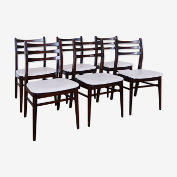 6 Scandinavian chairs skaï white