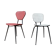 Pair of metal chairs vinyl red and white speckled black, Cimca brand