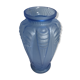 Ancien vase art deco verre moulé bleu années 30 france signé vintage