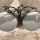 Pair of chrome metal bar stools