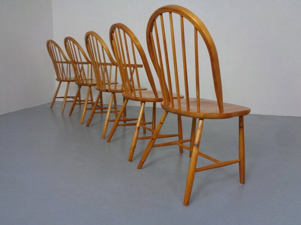 Pine Chairs by Erik Ole Jørgensen, Set of 5
