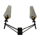 Wall light 50s brass metal glass