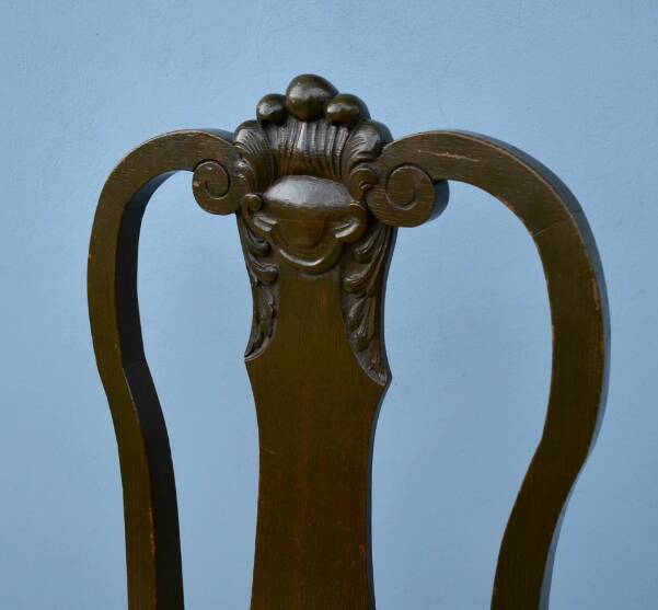 Chaise Queen Anne en chêne massif - début du XXe siècle