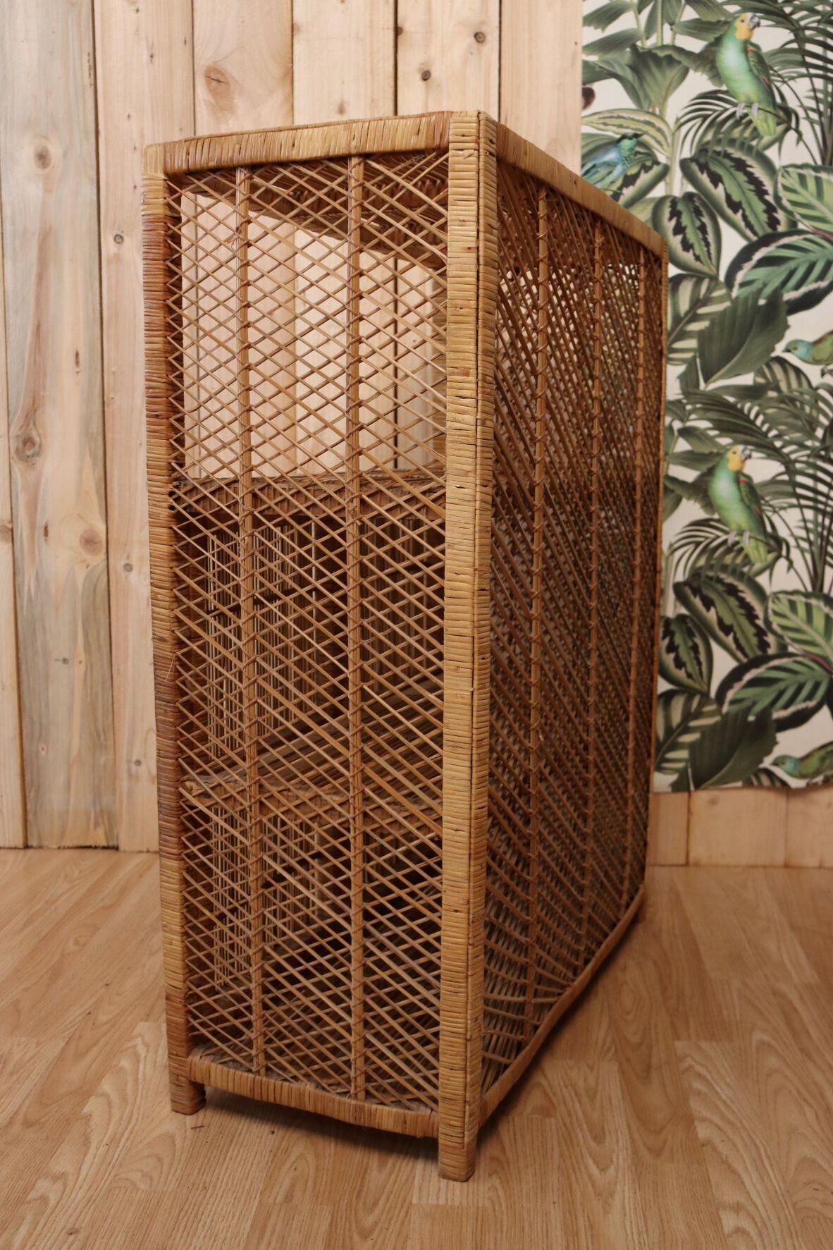Braided rattan buffet
