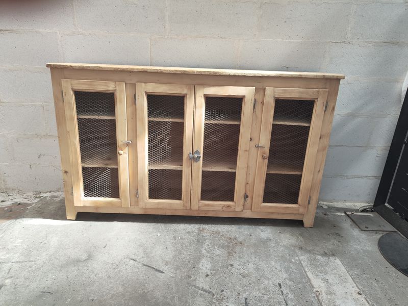 old workshop furniture four mesh doors