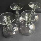 4 coupes à champagne ½ cristal taillé - portieux service alsacien