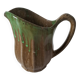 Handcrafted green and brown glazed ceramic pitcher, 1960s-70s