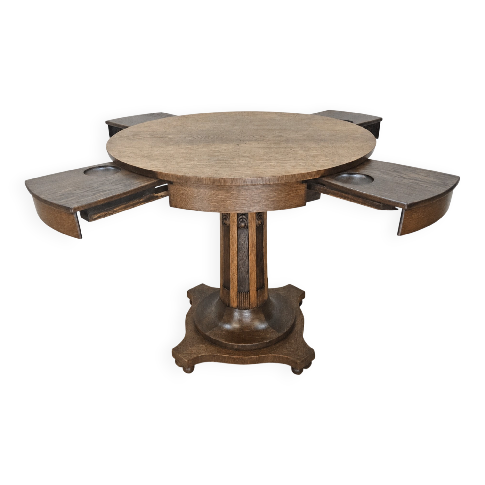 Antique oak Art Deco games table / card table