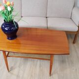 Vintage teak coffee table with double caned top 1960 Denmark
