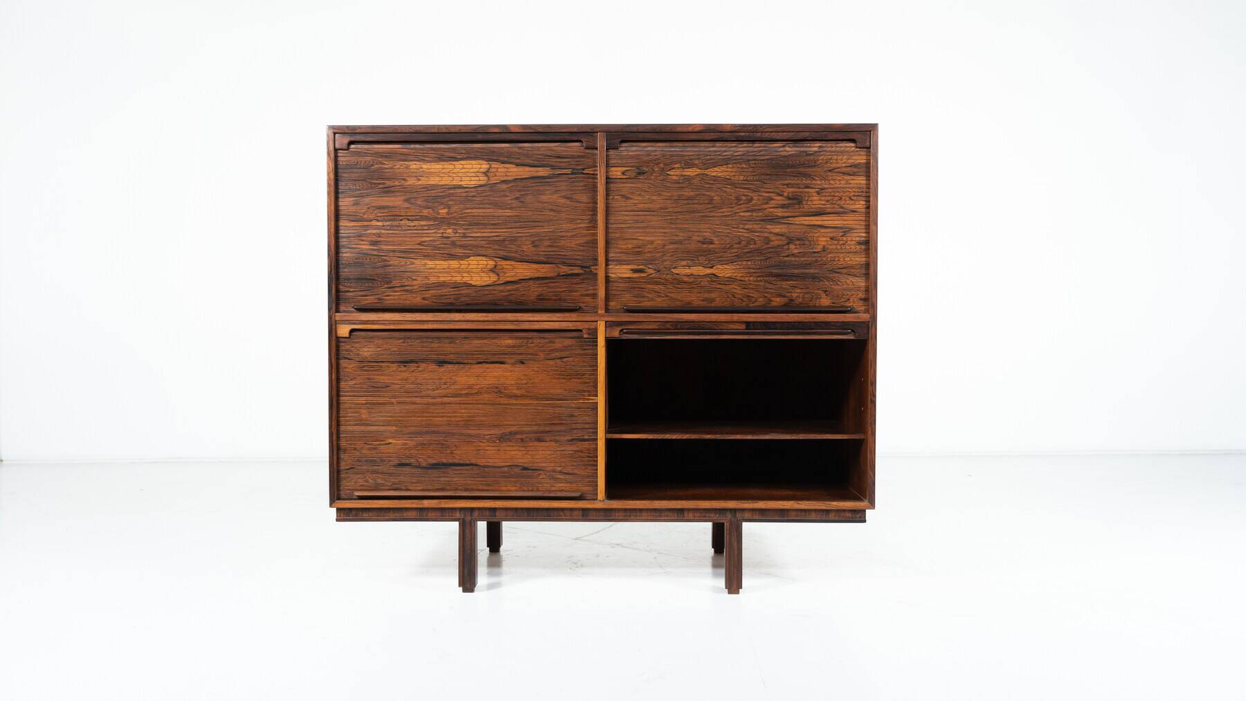 Mid-century modern storage furniture in the style of Gianfranco Frattini, Italy, 1960s.