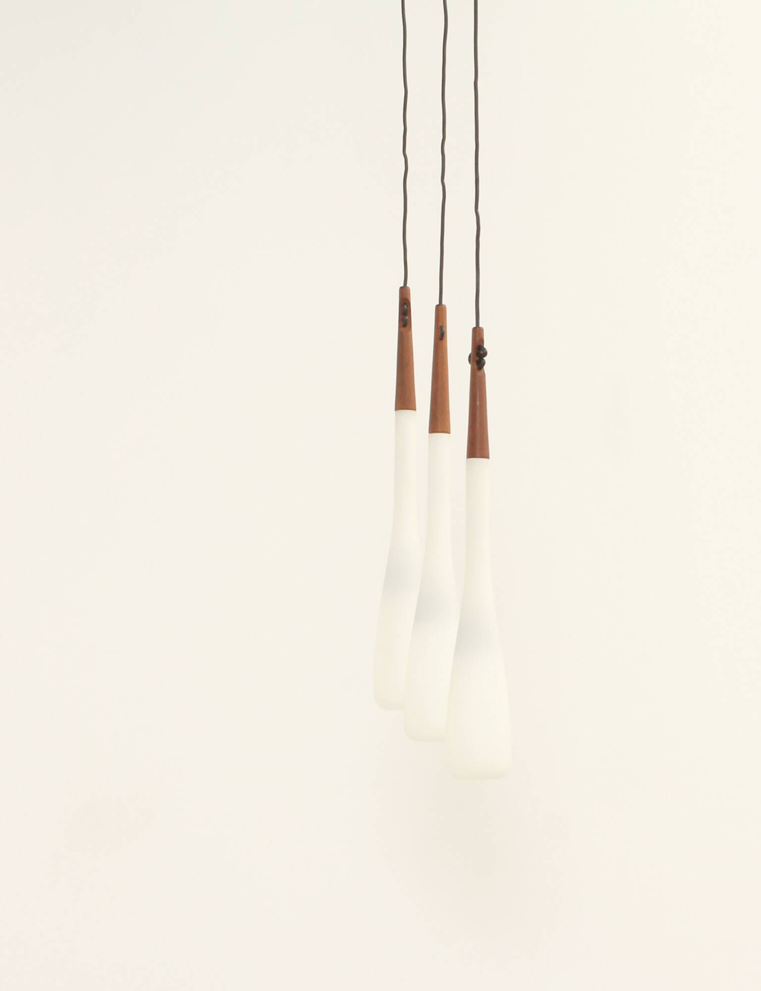 Suspension Drop triple by Uno & Östen Kristiansson for Luxus, Sweden.