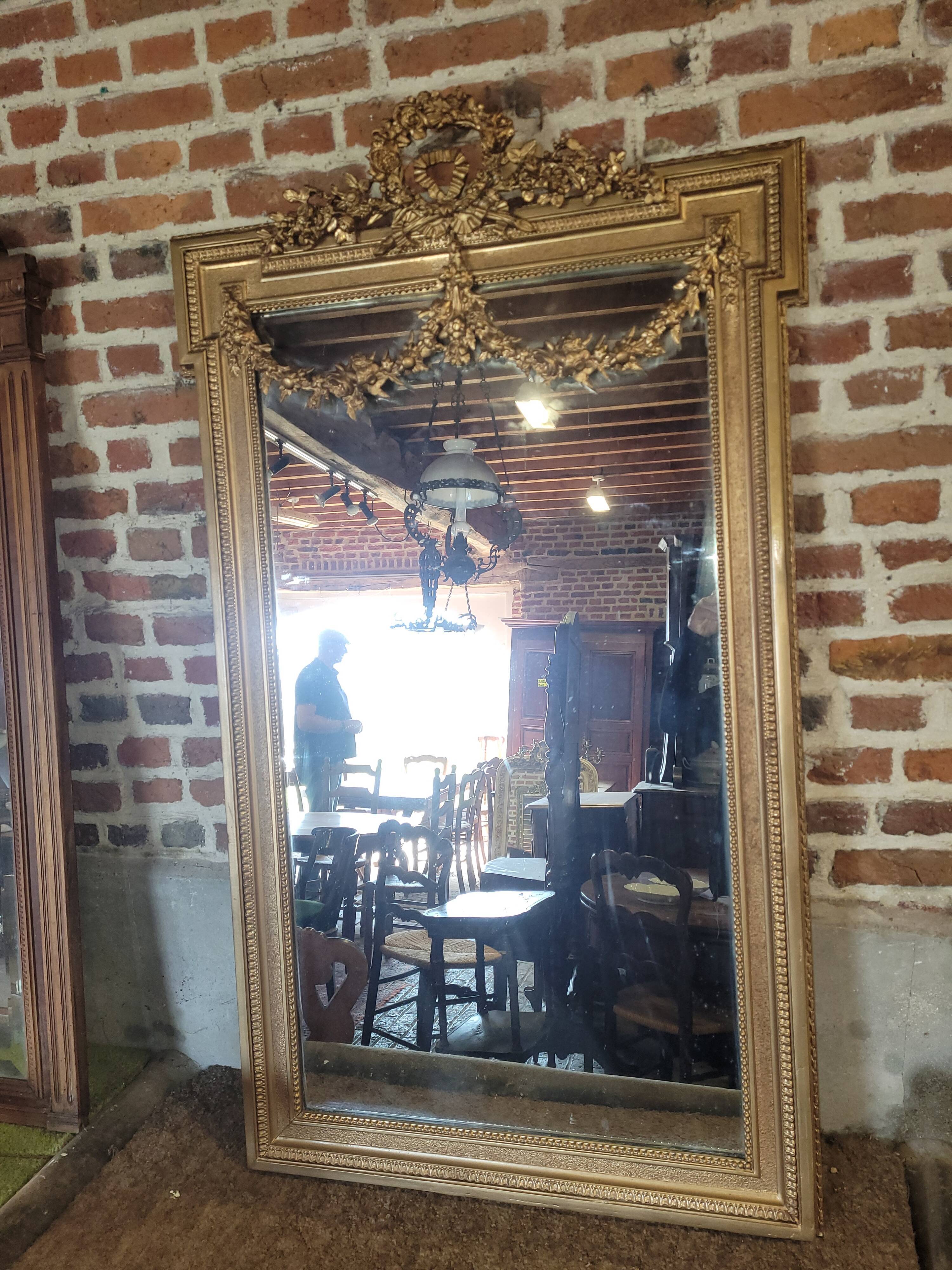 Miroir doré style Louis XVI 89x151cm