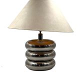 Pied de lampe de table chromé Hollywood Regency, Luci Milano, Italie, années 1970