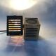 Old spot lamp, square, golden, to table, Aric cubes 70s