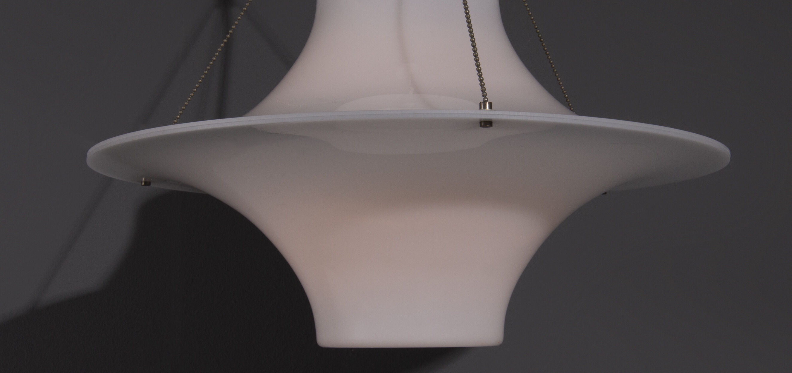 Sky Flyer pendant made of white acrylic, designed in 1959