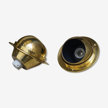 Pair of brass eye ball sconces 1960