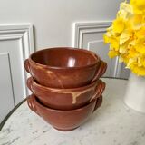 Trio of vallauris stoneware bowls 70s