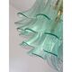 Lot of 2 Contemporary Green Murano Style Glass "Sella" Chandelier With Gold