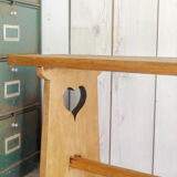 Old cottage bench in solid wood