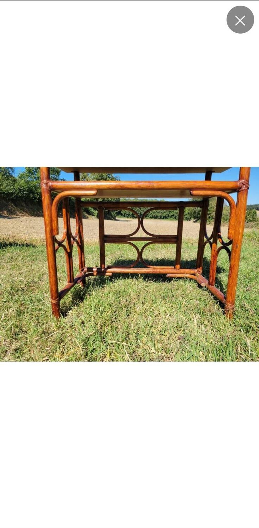 Bureau en bambou et rotin
