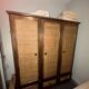 Rattan and wood wardrobe signed Roche Bobois