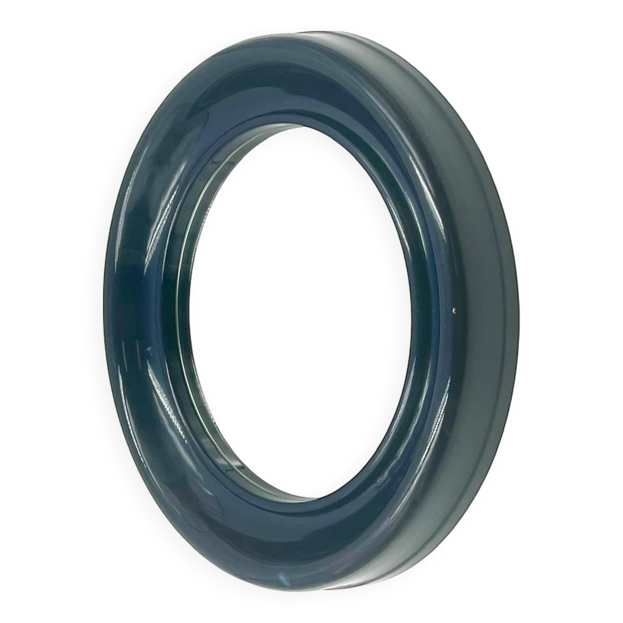 Vintage Wall Mirror with Bold Blue Plastic Frame, 1960s