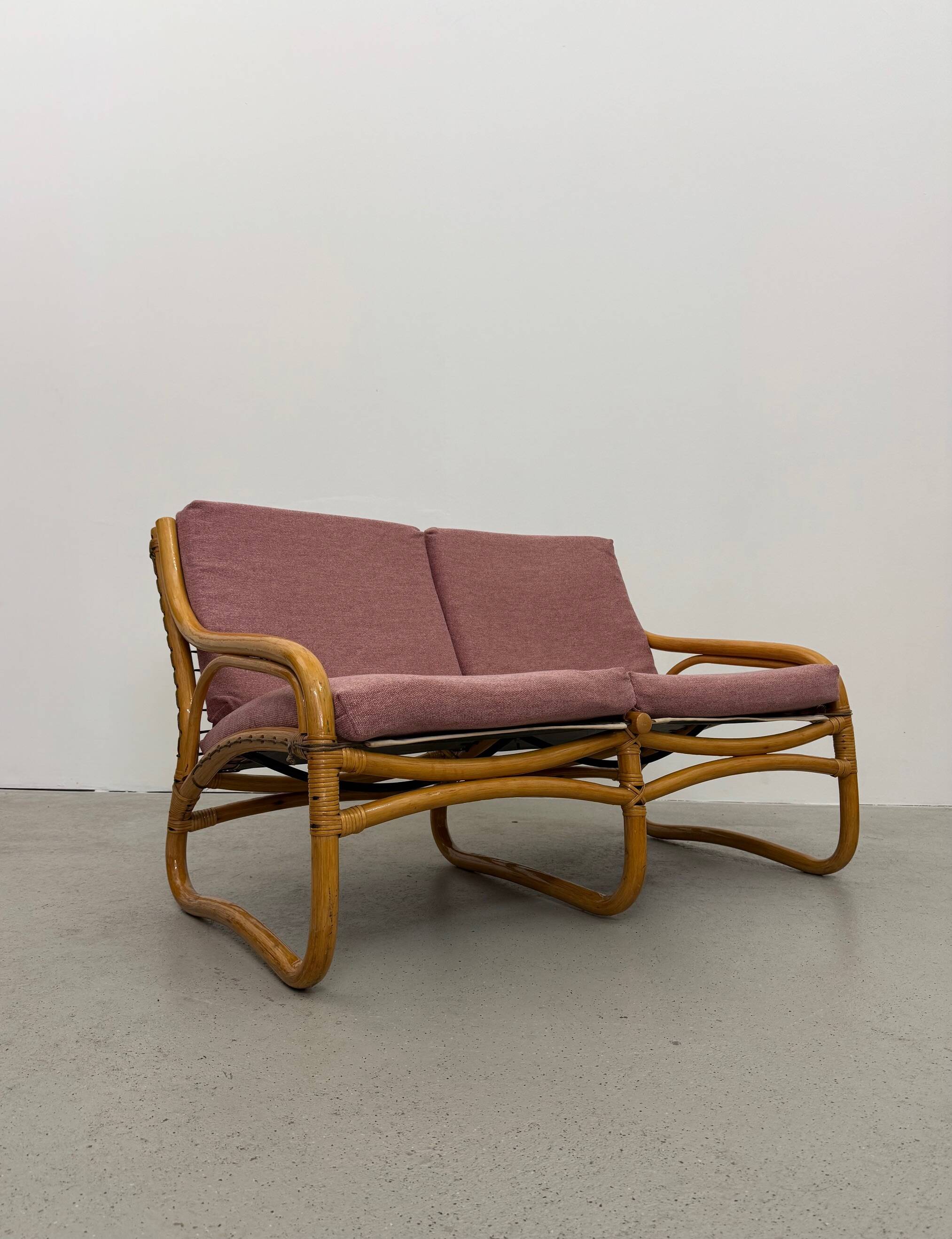 Vintage 1970s Scandinavian Bamboo Sofa