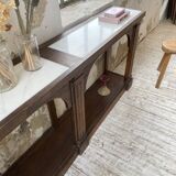Oak console with white marble top 1970