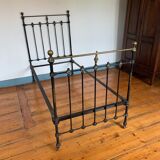 Victorian bed wrought iron and brass