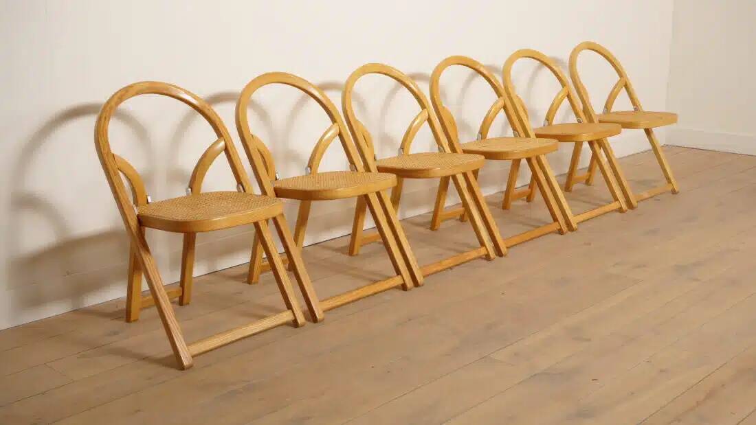 Set of 6 folding chairs | Arca | Gigi Sabadin for Crassevig
