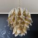 Vintage Italian Murano Chandelier - Mazzega - 41 "rondini" amber glass