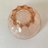 6 vintage pink molded glass cups