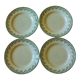 Lot 4 assiettes plates vert feuillage Réjane Saint Amand