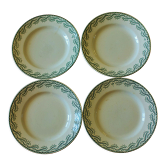 Lot 4 flat plates green foliage Réjane Saint Amand
