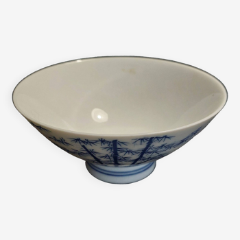 Japanese porcelain rice bowl 20th blue mark