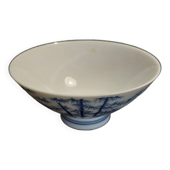 Japanese porcelain rice bowl 20th blue mark