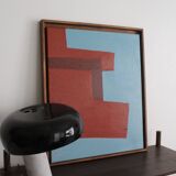 Minimalist canvas "structure in blue and red"
