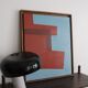 Minimalist canvas "structure in blue and red"