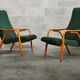 Pair of green armchairs by Antonin Suman for Ton Bystrice (Thonet) year 1960