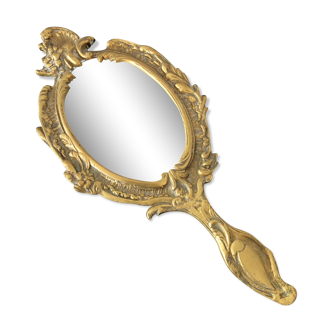 Brass hand mirror