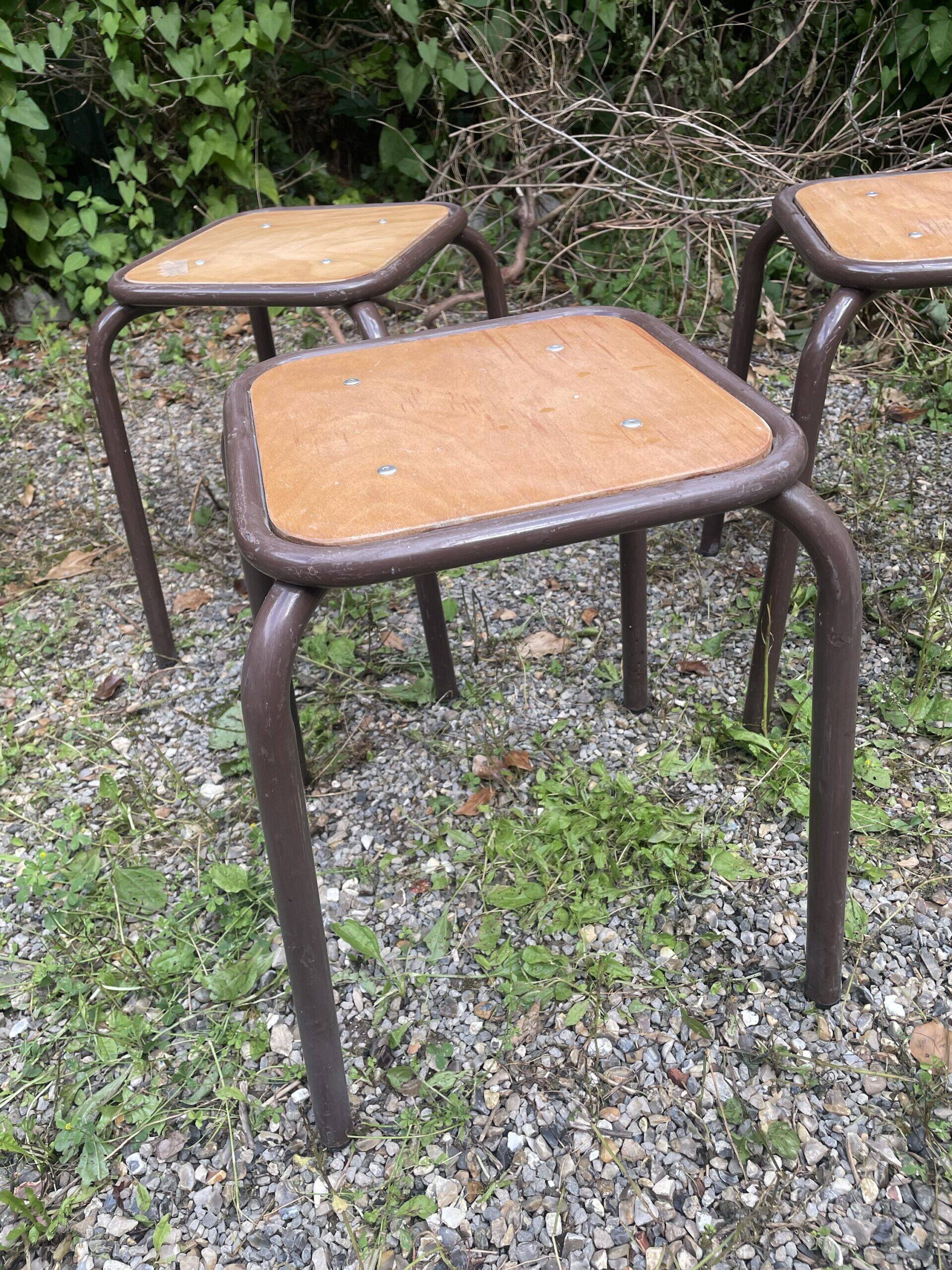 Three workshop stools