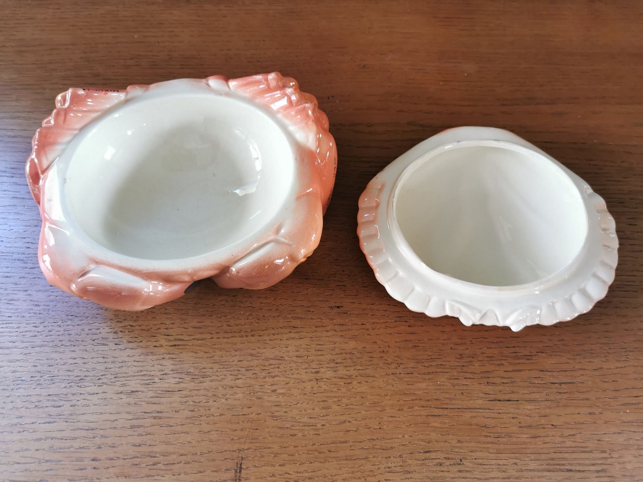 Vintage crab box in ceramic signed Caugant