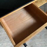 Vintage oak compass leg desk