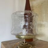 Table lamp in cracked glass and vintage gilded brass base