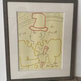 Lithograph, Long Live the Track, Jean Cocteau