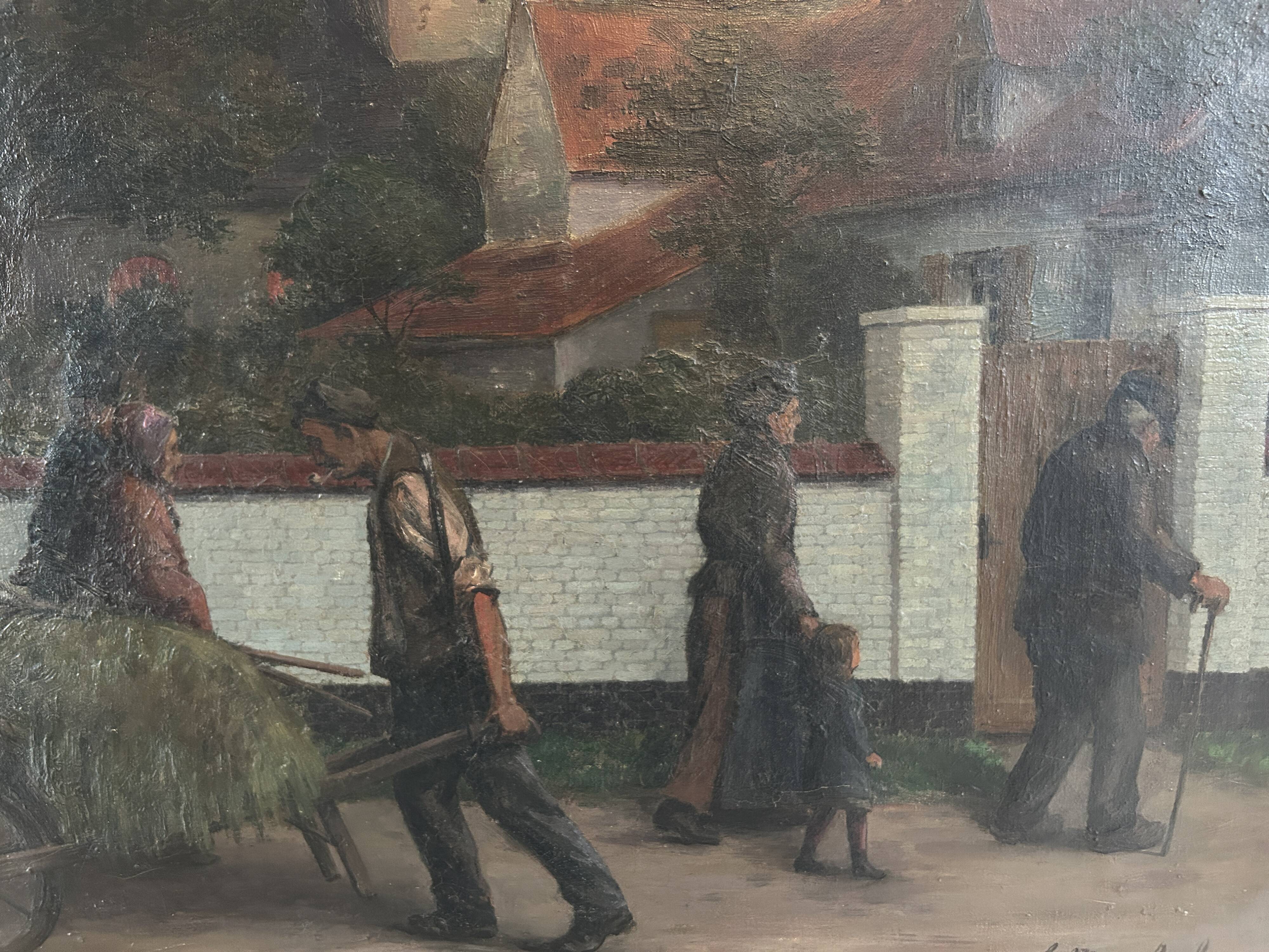 Grande huile sur toile de Louis Munsbach de 1921