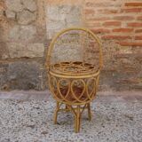 Worker round rattan basket