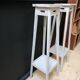 Pair of harnesses, pedestal table with plants, vintage wooden